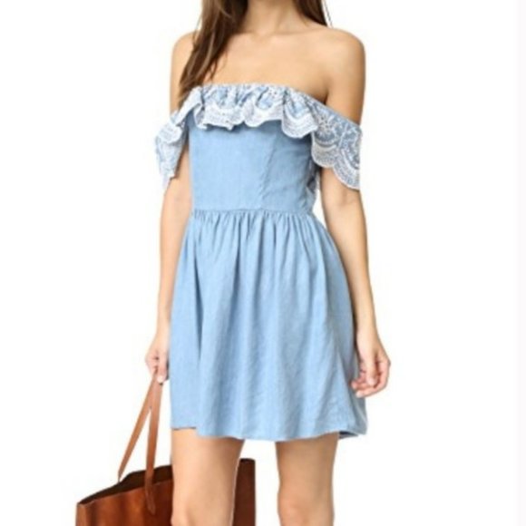 Lovers + Friends Chambray Dream Vaycay Dress Sz M - Picture 2 of 12